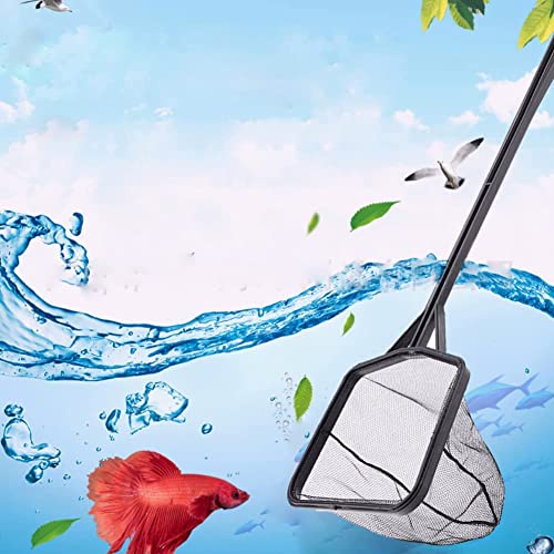 Lightweight Nylon Fish Fishing Net - Shrimp Net Fish Catching Cleaning Tool with Plastic Handle(L) - color: L