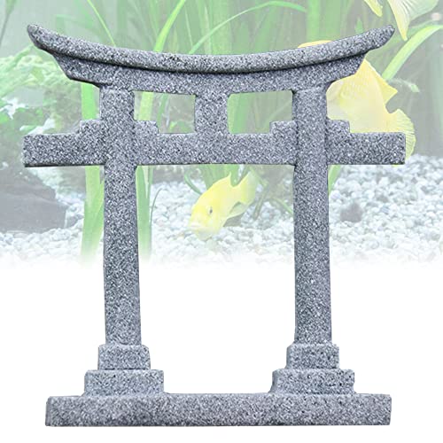 livelyfish Aquarium Decorations Asian Japanese Shinto Torii Gate Fish Tank Decorations Miniature Shrine Japan Style Ornament Underwater Landscape Decoration (X-Large) - size: X-Large-1