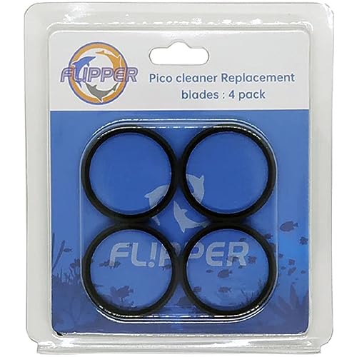 Flipper Pico 2 in 1 Magnetic Scrubber Scraper Aquarium Fish Tank Cleaner Replacement Blades - 4 Pack