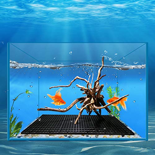 2 Pcs Aquarium Divider Tray Plastic Grid Divider Tray Egg Crate for Aquarium Fish Tank Bottom Isolation, Black