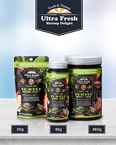 Ultra Fresh - Turtle Nutri Stick, Wild Sword Prawn, Calcium & Vitamin D Enriched Aquatic Turtle Food with Probiotics for Picky Turtles, Made from All Natural Ingredients 3.35 oz - size: 3.35 Ounce (Pack of 1)