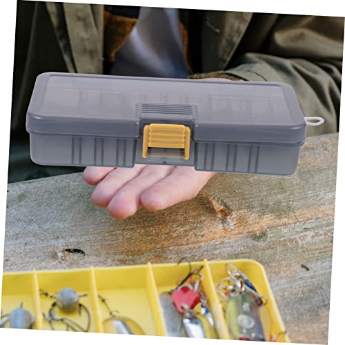 Happyyami 2pcs Fishing Gear Boxes Double-sided Bait Storage Containers for Hooks and Lures Portable and Lightweight Fishing Accessory Organizer Tea - color: Light Grey