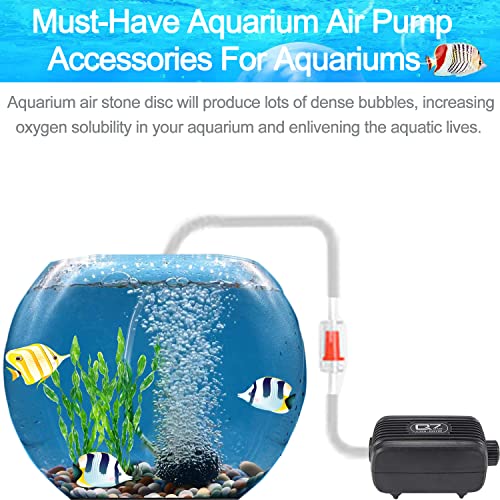 1.6 Inch Aquarium Air Stones Disc Oxygen Diffuser Bubble Air Stone of Aquarium Air Pump Accessories for Nano Air Pumps Fish Tanks Buckets Small Ponds and DWC Reservoirs - color: Grey, size: 6 PCS Stone Disc