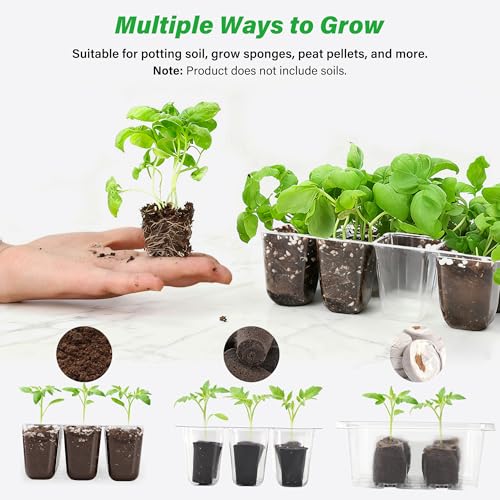 Bonviee 5-Pack Seed Starter Trays for Indoor Germination – Humidity Dome to Regulate Temperature & Humidity, Clear Tray for Root Observation, Drain Holes to Prevent Overwatering (5 Packs, Clear) - color: Clear, size: 5 Packs, NO light