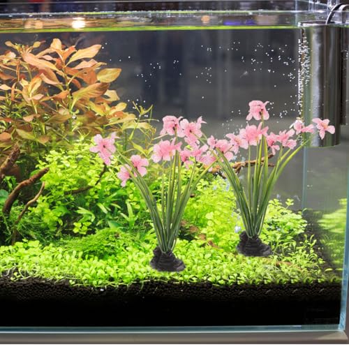 NOLITOY 2Pcs Pink Fish Tank Decor Aquarium Decoration- Betta Water Plants Decoration Models for Aquarium Decorative - size: 2pcs