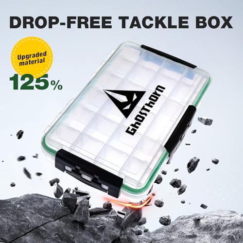 Ghosthorn Fishing Tackle Box, Waterproof 3600 and 3700 Tackle Trays, Plastic Tackle Box Organizer with Removable Dividers Storage Lure Box for Lures 3 Packs (3700 * 3) - style: 3700*3