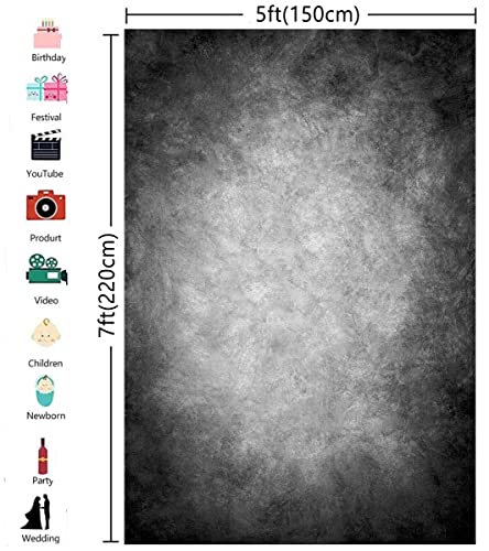 5x7ft Abstract Black Gray Portrait Photography Backdrops Photo Studio Prop Background for Children Adult - color: TT-S0308, size: 5x7ft