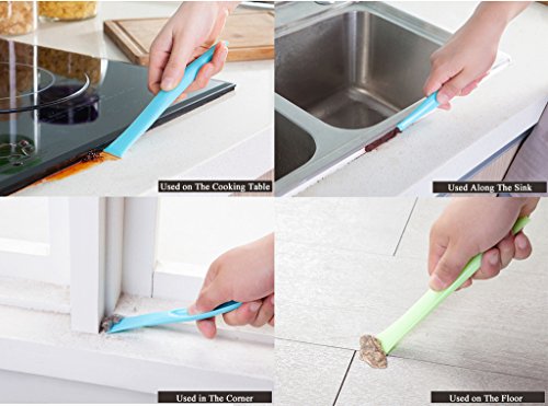 Plastic Scraper Label Scraper Label Peeler Can Opener, Eunion Plastic Multipurpose Stiff Scraper Scratch Free Cleaning Tool, 3 Pack, Blue