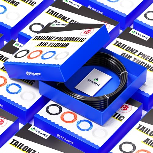 TAILONZ PNEUMATIC Air Line DOT 1/4 inch od Black Pneumatic Nylon Tube 32.8ft Air Brake Tubing Nylon Hose