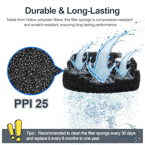 fishkeeper Replacement Canister Sponge Filter Pad – Compatible 35W / 45W Canister Filter, 3-Pieces 8.9" x 8.9" x 0.78" Filter Media Foam Sponges for 528GPH/660GPH Canister Filter - size: 35W/45W-3Pcs Replacement Sponge