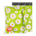 100pcs Poly Mailers 10x13 for Ecommerce Shipping,Online Retail Packaging,Business Mailing,PE Tear Resistant Waterproof Adhesive Self Seal Bag Envelopes,Clothing Package,Large,Daisy - color: Daisy, size: 10" x 13"100pcs