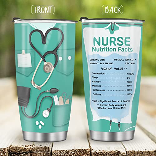 Jekeno Mug Tumbler Gifts for Nurse - Nurses Week Gifts for Women Girls Mom Wife Nurse Practitioner Appreciation Birthday Gift Nursing School Graduation Accessories 20oz Stainless Steel Coffee Cup