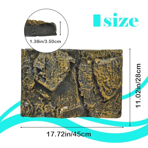 PINVNBY Rock Terrarium Background,3D Bearded Dragon Tank Backgrounds Wall Reptile Stereo Backdrop Amphibian Habitat Climbing Board Decoration Aquarium Background Decor for Reptiles Lizard Fish Frog - color: 【ROCK】