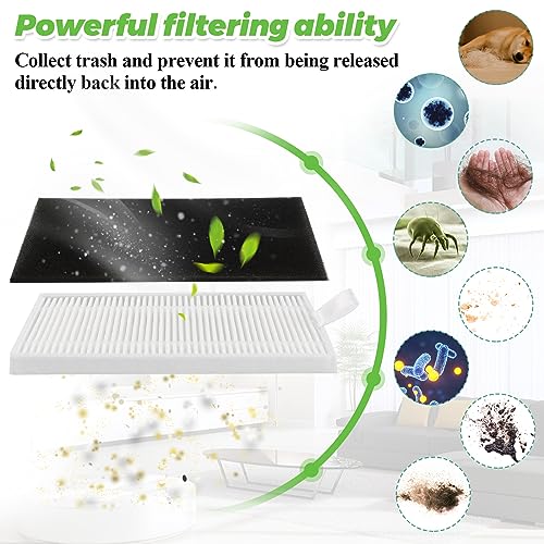 Replacement Parts for Eufy Robovac 11s, 12, 15C, 15T, 25C, 30, 30C, 35C Vacuum Parts, the eufy filter replacement parts include: 8 side brushes, 8 filters, 1 rolling brush, 1 cleaning brush