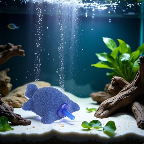 Blue Turtle Aquarium Bubble Air Stone Diffuser Fish Tank Aerator Oxygen Pump Ornament Decor Aquarium Air Pump Accessories, Aquarium Air Pumps