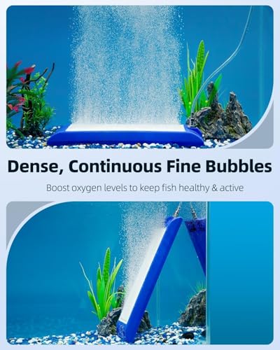 Pawfly Aquarium Air Stone, 11" Nano Air Bubble Curtain Wall, Self-Sinking Design Aquarium Bubbler Decorations for Freshwater Saltwater, Oxygen Bubble Diffuser for Pond & Hydroponics, Blue
