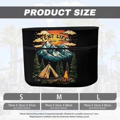 Camping Print Double 20lb RV Propane Tank Cover Weather Resistant Gas Cylinder Cover with Zipper Four Seasons General - color: Camping Print, size: S(20LB)