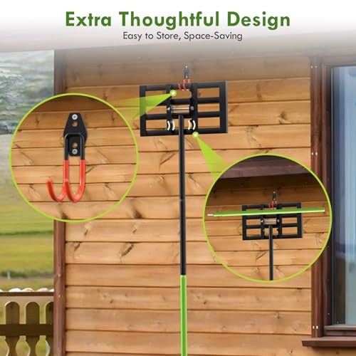 Seeutek Lawn Leveling Rake, 17" x 10" Heavy Duty Yard Leveling Rake Tool with 0-180° Adjustable Handle, 6.5FT Steel Handle Lawn Leveler for Yard Garden Golf, Ease Level Soil Sand Dirt Surface - size: 17"*10"