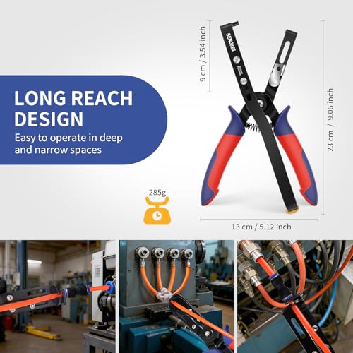 Air Line Pliers Push to Connect Fittings Removal Tool, Disconnect Tool for 1/4” 5/16” (6mm, 8mm) Qucik Connect Air Hose Fittings, Release Pliers for Push-Fit Pneumatic Connectors