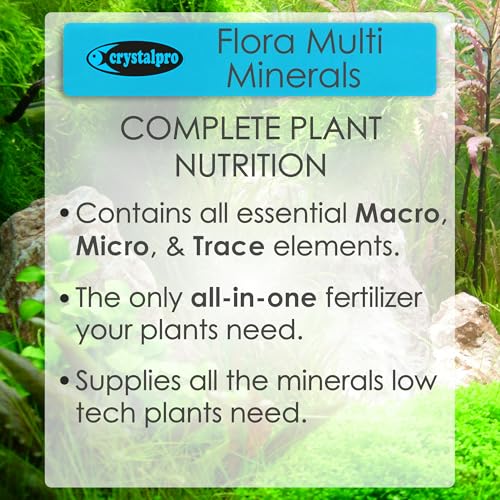 Crystalpro Flora Multi Minerals All-in-One Aquarium Plant Fertilizer - Plant Food for Fast Root & Leaf Growth - Safe for Fish, Shrimp & Snails (4.2 Oz / 125ml) - size: 4.22 Fl Oz
