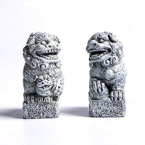 Fish Tank Decorations Aquarium Decoration Mini/Pair Size Ornaments Accessories Fish Hides Asian Garden FengShui Beast Dog Mini