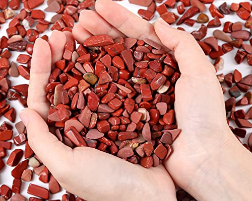 250G Red Jasper Crystals Polished Rocks 0.28-0.35" Tumbled Stones Chips Stone Crushed Crystal Natural Quartz Gem Gravel Home Decoration Aquarium Tank Succulent Plants Vase Filler Landscape Ornament - color: Red Jasper, size: 0.55 Pound