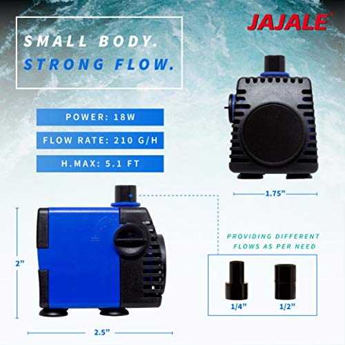 211 GPH Submersible Water Pump - Adjustable Quite Aquariums, Fountains, Hydroponics, and Pond Pump, 5.1ft Lift, 18W - 3 Pack - color: Blue; 3 Pack, size: 211 GPH