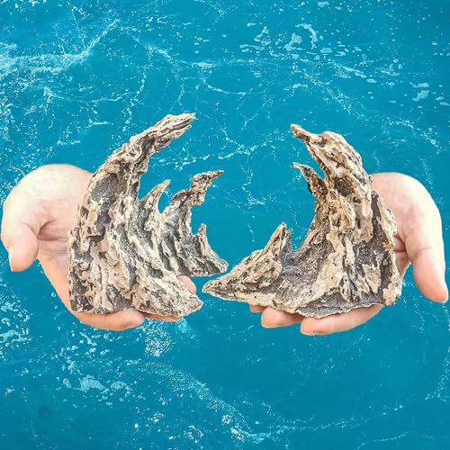 Novelsite Fish Tank Decor- Jagged Canyon Rock Formation ，Made of Solid Sandstone，Suitable for a Variety of Fish Tank Scenes, DIY Planting Moss, Safe and Non-Toxic - color: Grey Rockery, size: Canyon-S