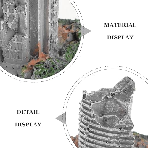 SHOWERORO 3pcs Aquarium Ruins Decorations - Fish Tank Resin Castle Hideouts for Fish Shrimp - Antique Model City Buildings for Underwater Landscaping Decors