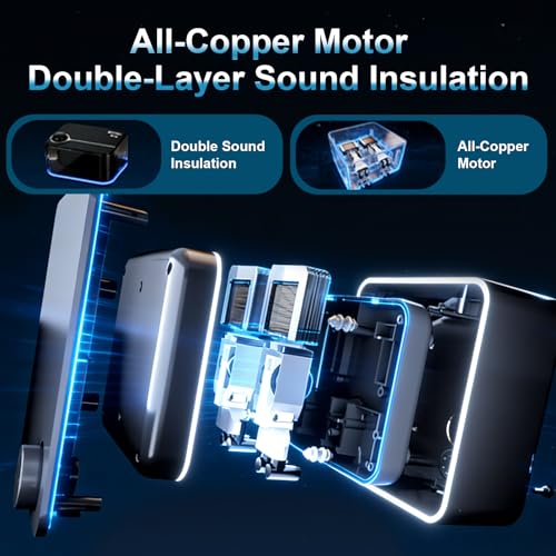 Aquarium Ultra-Quiet Air Pump - Adjustable Fish Tank Aerator with Dual Outlet Pump, 8w 8L/min Oxygen Pump for 20-600 Gallon Tank (Only Air Pump) - color: Black-K3 8W