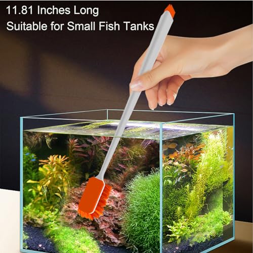 Small Fish Tank Cleaner - Algae Scraper for Glass Aquariums - Aquarium Brush & Scrubber Tool Adapted for Cleaning Glass and Acrylic Aquariums. - size: 11.8 Inch