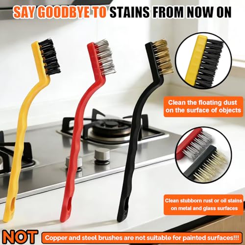 7 Pack Razor Blade Scraper Tool, Razor Scraper, With Extra 40Pcs Blade Scraper and 3 Types of Cleaning Brushes, Used for Cleaning Oil Stains, Dirt and Glue Stains on The Surface of Objects