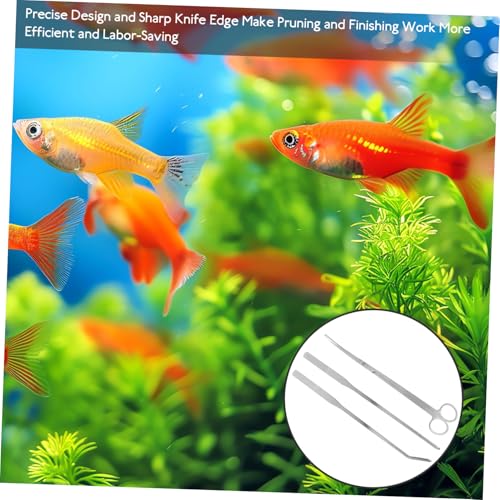 Toddmomy 1set Aquarium Plant Tools Set Scissors Tweezers and Spatula for Fish Tank Aquascaping