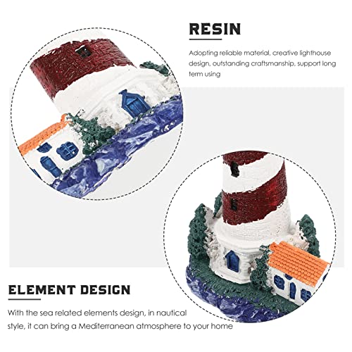 POPETPOP Mediterranean Style Simulation Lighthouse Decor Fish Tank Ornament for Landscaping Decoration Unique Observation Tower for Desktop Use