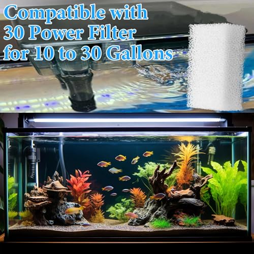 Threlaco 6 Pack Foam Filter Insert Compatible with Aquaclear 30 Aquarium Filter Replacement Media for Filtering and Keeping Aquariums Clear - size: Compatible with Aquaclear 30