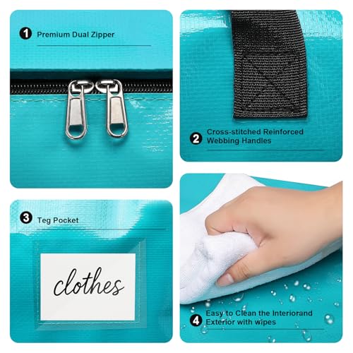 Moving Bags Heavy Duty Sky Blue – Large Packing Bags for Moving, Extra Large Storage Totes with Zippers and Handles - color: Sky Blue