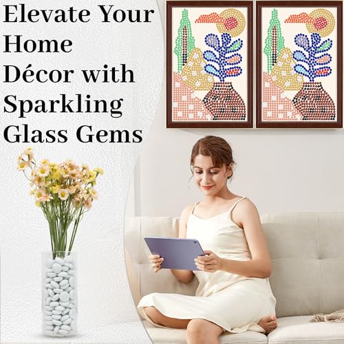 White Flat Glass Marbles, 0.97 lb Vase Filler Pebbles Gems, Decorative Glass Beads for Vases, Crafts, Floral, Mancala Stones, Aquarium Rocks for Fish Tank, 0.6"-0.8" (Approx. 80-100 PCS) - color: White