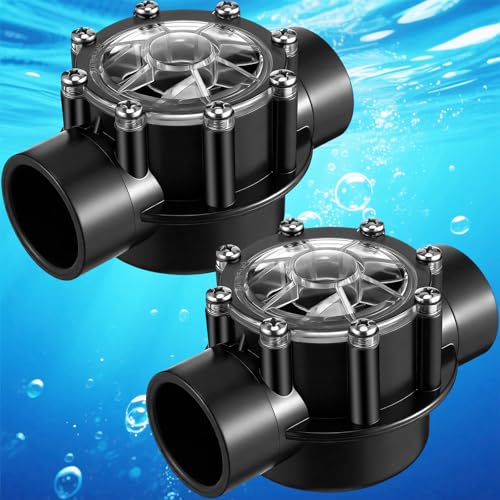 Dreyoo 2 PACK Pool Check Valve Compatible with Jandy 1-1/2-Inch to 2-Inch Check Valve, 180-degree Regulator Positive Seal & Non Lube Pump Flow Regulator for Swimming Pools and Spas - size: 1-1/2-Inch to 2-Inch