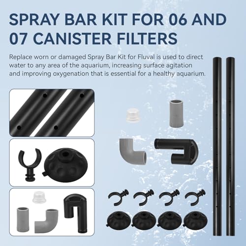 Aquarium Spray Bar Replacement for Fluval Spray Bar kit Compatible with Fluval 06, 07 Canister Filters, Aquarium Filter Water Aeration Accessory (Model: AHGA234)