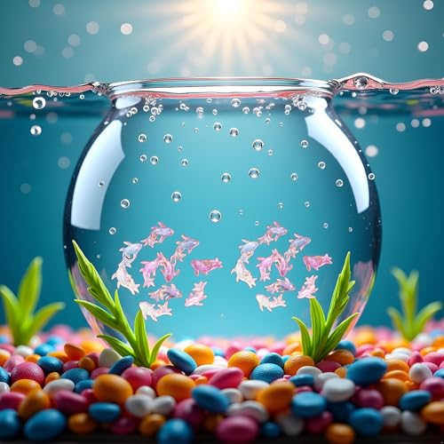 200Pcs Multicolour Cute Mini Shiny Miniature Resin Goldfish Figurines, DIY Terrarium Crafts Ornament Accessories, Mini Gardens Decor, Fairy Garden Accessories Ornament, Garden Sculptures and Statues
