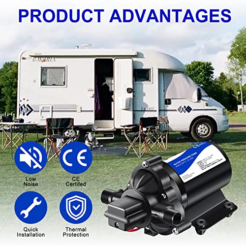 Self-Priming Water Transfer Pump 110V AC, 4GPM 45PSI High Pressure Booster Pump, Black Stainless Steel Diaphragm Garden Sprinkler Pump for Home, Kitchen, Bathroom, Marine, Yacht - style: 110V 4GPM 45PSI