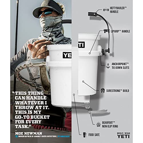 YETI Loadout 5-Gallon Bucket, Impact Resistant Fishing/Utility Bucket - color: White
