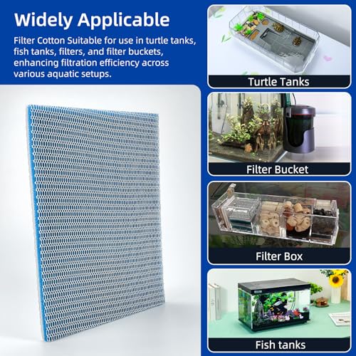 Filtration Aquarium Filter Media, Filter Floss, Sponge, and Pad Offering Efficient Filtration Exceptional Water Permeability Customizable Sizing (Blue)