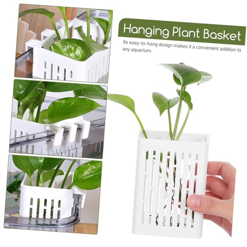 BESPORTBLE 2pcs Aquarium Plant Holder Baskets White Aquatic Plant Cup Fish Tank Holder Aquarium Supplies