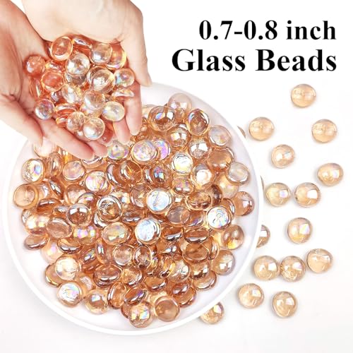 FANTIAN 5 lbs Pink Glass Beads for Vases,About 500 Pcs Glass Pebbles Marbles for Vase, Aquarium, Candle, Crafts, Centerpieces and Wedding Decoration - color: Pink, size: 5 Pounds