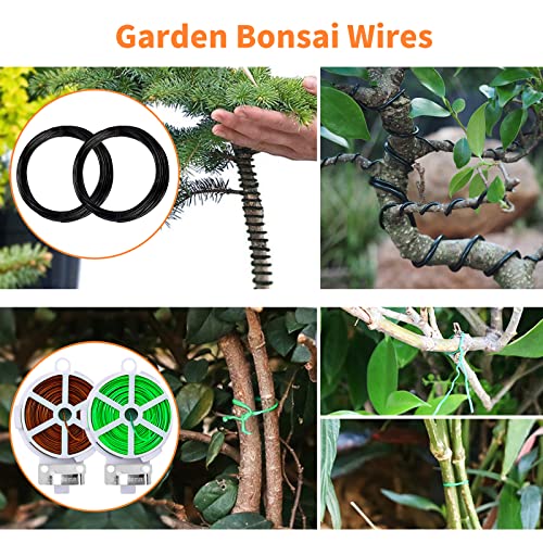 Bonsai Tools Set, 20 Pcs Gardening Succulent Tree Indoor Beginner Tool Kit, Include 262 Feet Bonsai Wire, 29.5"x29.5" Plant Repotting Mat, Leather Bag, Bonsai Scissors, Pruning Shears, Gifts for Women - style: Orange
