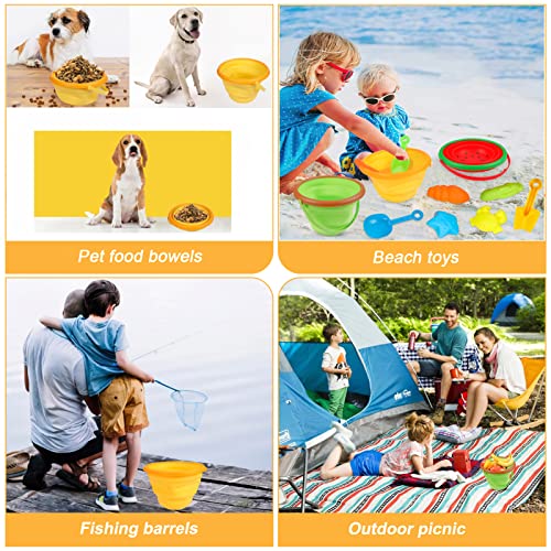 Beach Sand Toys Set for Kids, Silicone Collapsible Foldable Beach Bucket Travel Beach Toys for Summer Outdoor Camping and Fishing Tub with Sand Molds Shovels Rakes for Toddlers Boys Girls 2.5L 3PCS - style: Style2