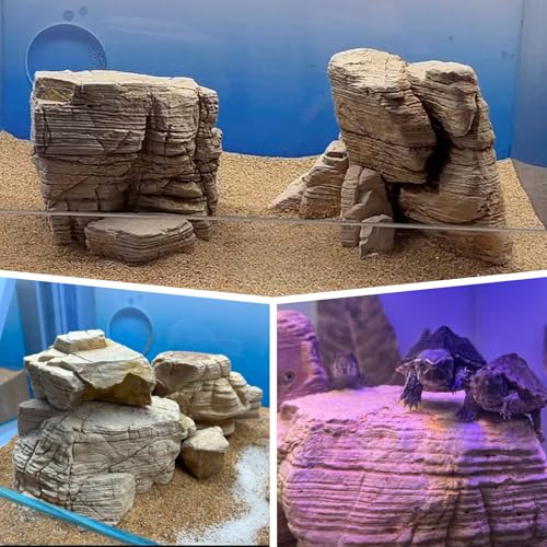 Natural Aquarium Rocks PH Neutral Stone 2-7inch Fish Rocks 10lb Pagoda Rocks for Aquariums, Landscaping Model,Tank Decoration,Amphibian Enclosures-6-7Pcs - size: 10lb (2-7inch 6-7Pcs)