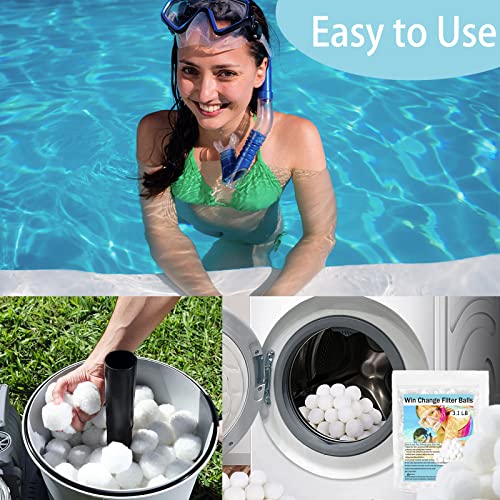 3.1 LB Pool Filter Balls,Filter Balls for Sand Filter Pump for Above Ground Pool Eco-Friendly Fiber Filter Media for Swimming Pool Sand Filters(Equals 100 LB Pool Filter Sand).(White 3.1LB)