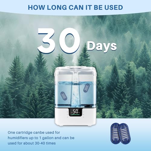 12- Pack Demineralization Cartridge for Humidifier | Compatible with HoMedics Ultrasonic Humidifier and Most Humidifiers, Prevent Hard Water Build-Up, Reduces White Dust, Purifies Water, Part UHE-HDC4 - color: Demineralization Cartridge-12 Pack